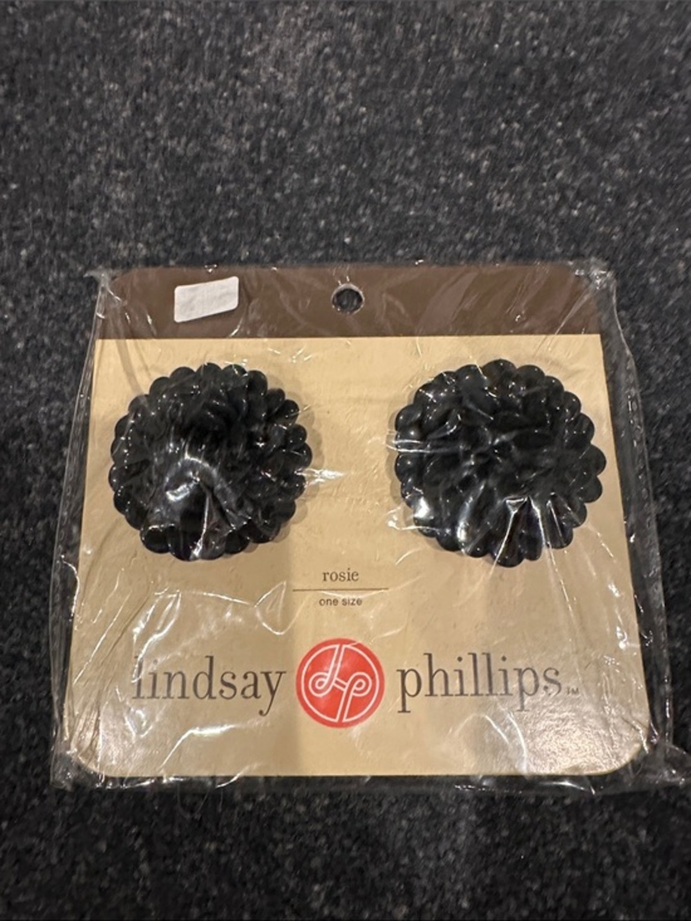 lindsay phillips Black Floral interchangeable shoe clips, Rosie one size
